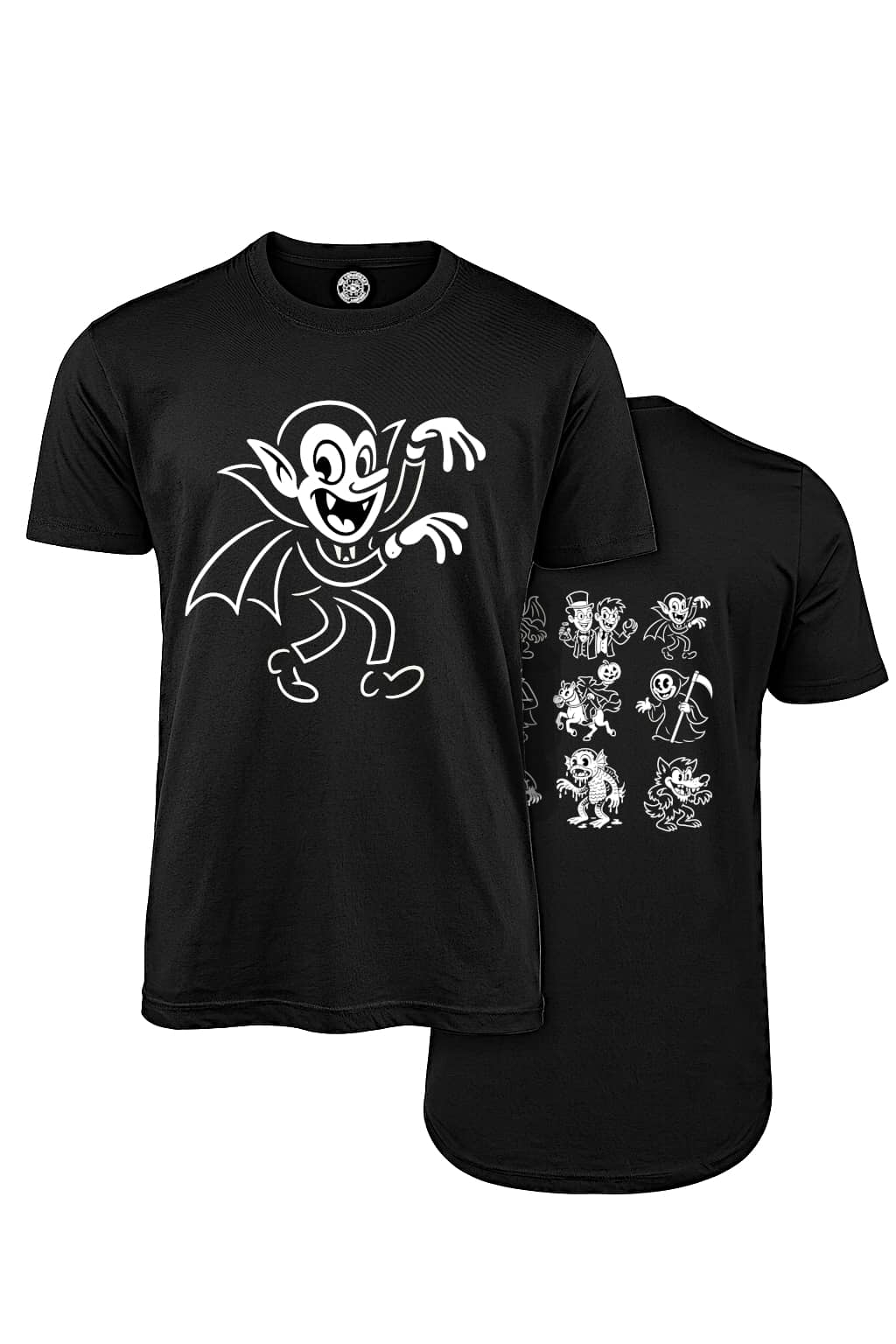 Rubber Hose Dracula Vintage Cartoon Horror T-Shirt (Black)